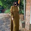 Hochgeschlossenes ärmelloses Strickkleid & Mantel Cardigan Zweiteiler-Set
