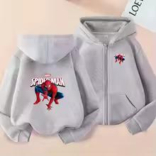 Kids Zipper Style Coat Fashion Animation Film Sweatshirt Clothing Boys Girl 3-12 Yrs Hoodie Long-Sleeved Casual Charming Clothes