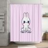 Cute Rabbit Shower Curtain Bathroom Decor Farmhouse Easter Bunny Washable Fabric Liner Set For Kids Room
