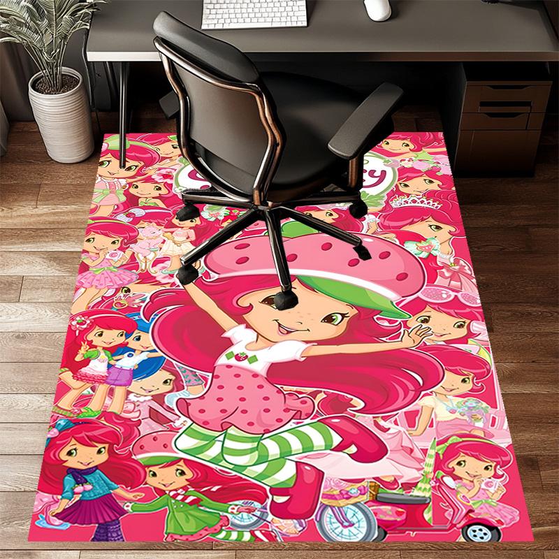 1pc Princess Strawberry (4) Design Printed Area Rug Carpet for Bedroom Living Room Home Decor Rugs Mat Non Slip Mat Rug for Bedside