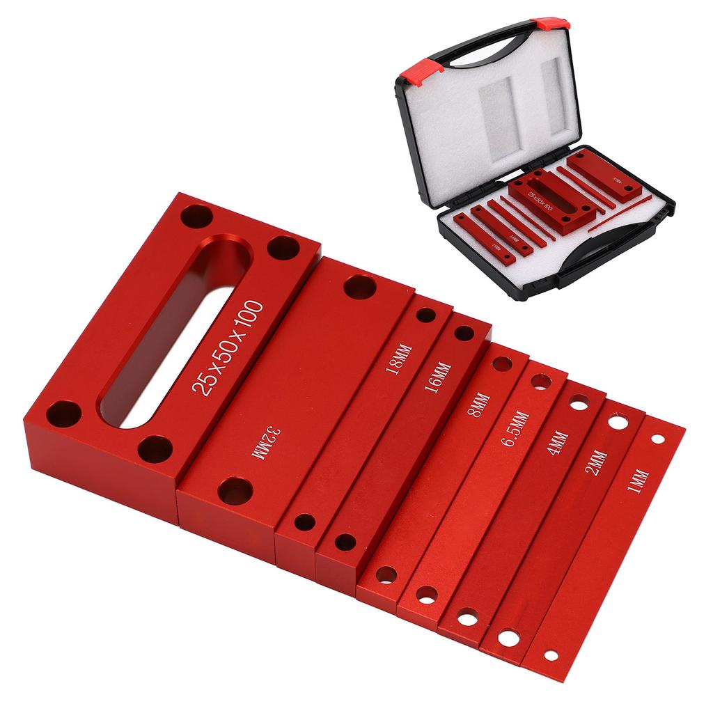 9PCS Height Gauge Blocks Aluminum Alloy Woodworking Setup Bars for Milling Machine Table Saw