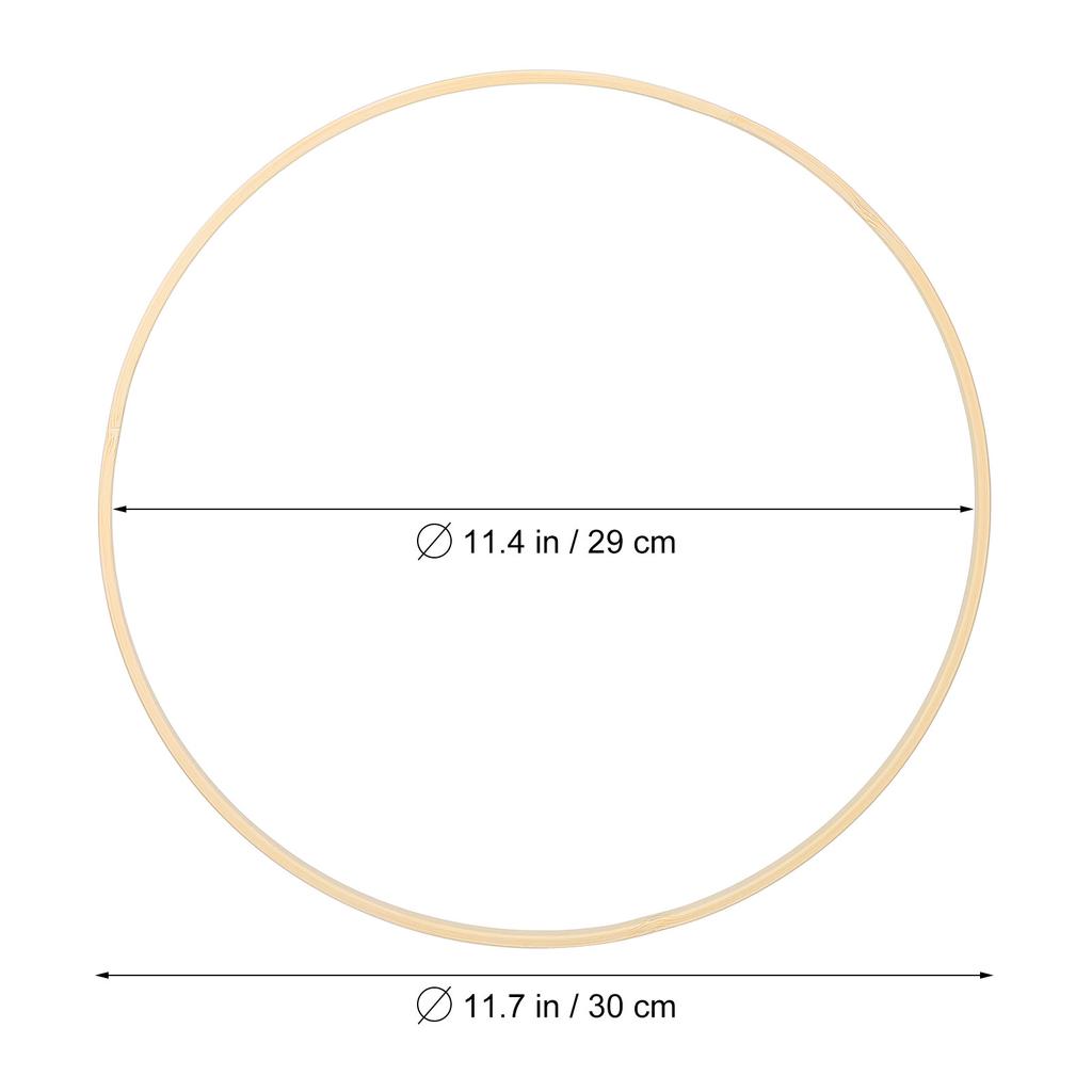 8Pcs Bamboo Craft Hoops for DIY Wreath and Dream Catcher Lightweight Rings for Handmade Decorations with Silk Cotton
