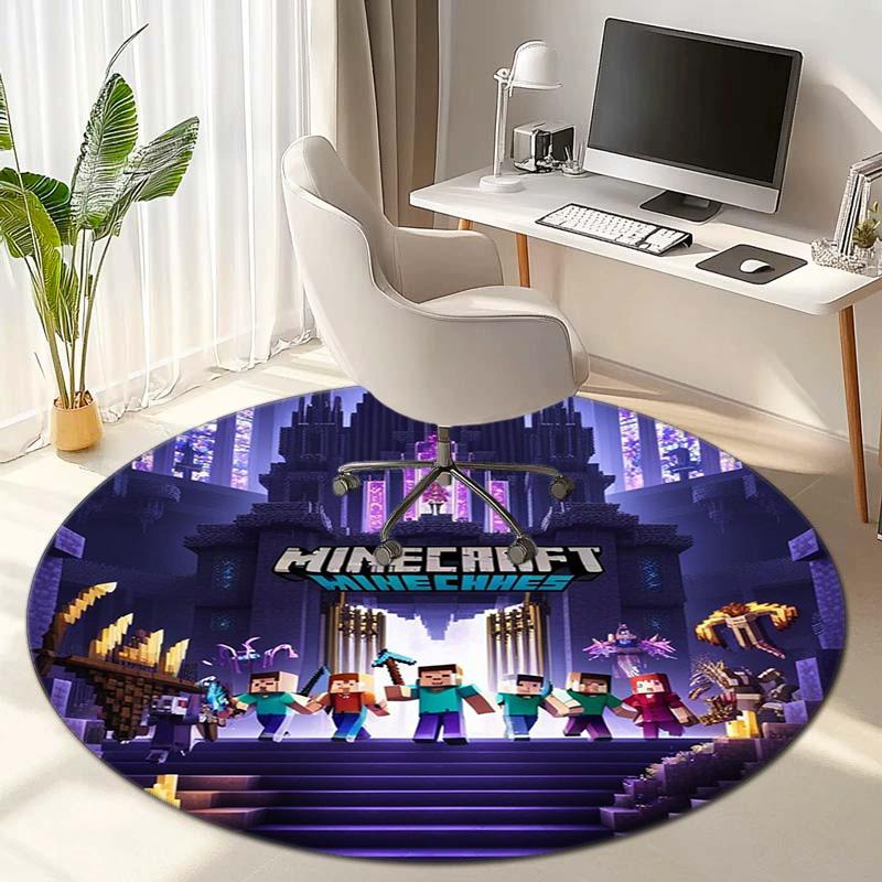 Sandbox Electronic Xbox Games Minecraft Circular Carpet Household Goods Decoration Anti Slip Home Table and Chair Mat Aisle Door Mat Carpet D12