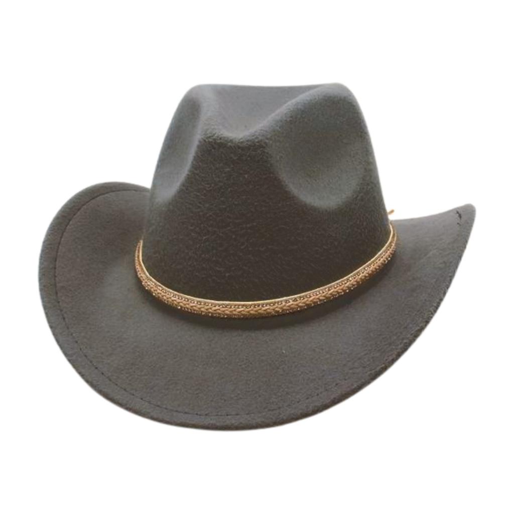 Vintage Ethnic Style Neutral Hat Solid Color And Western Cowboy Hat Felt Hat Woolen Top Hat