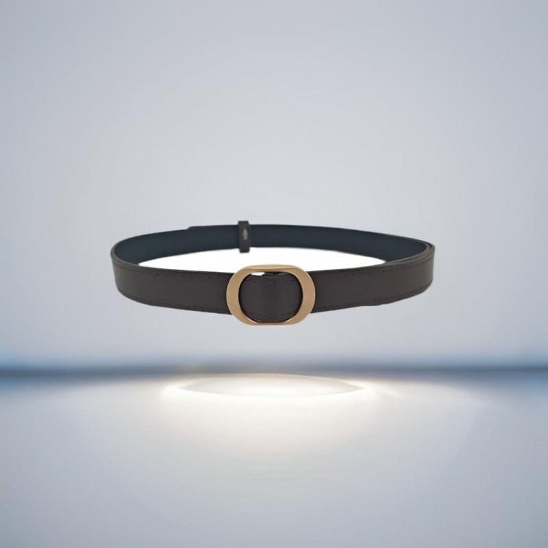 

Womens Ontrend Black Pu Belt With Chic Automatic Closure For Fashion Effortless Small Moon Bay Brown