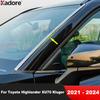 Front Window Windshield Cover Trim For Toyota Highlander XU70 Kluger Hybrid    2024 Chrome Car Exterior Accessories