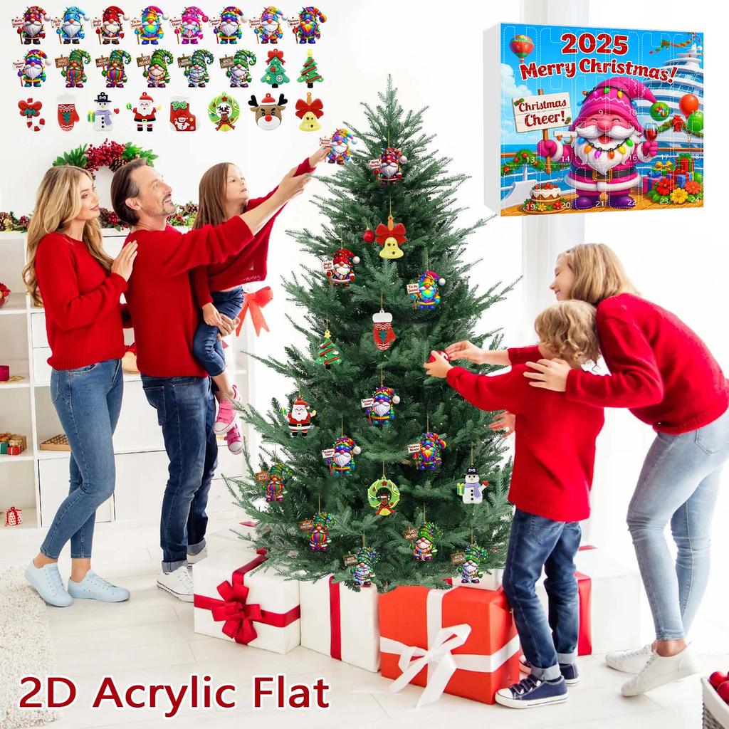Decor Acrilic pentru Casă Calendar de Advent de Sărbători Calendar de Advent Colecționabile Set Gnom Fantezist 2D Colecționabile Decor Acasă Comemorativ