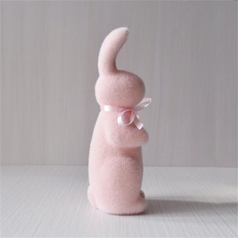 Holiday Decoration Soft Touching Bunnies Figurines Color Option Rabbit Ornament for Home and Party Table Decoration 1PC