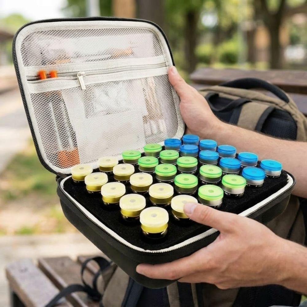 Handheld Insulin Vial Storage Case Foam Protective Insulin Carrying Case For Home Travel