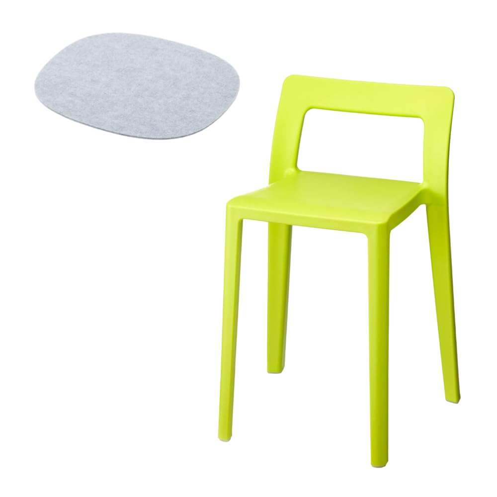 [Iwatani Materials Official] ENOTS Minimal Chair, Green, with Chair Pad Set, Approx. W36 X D33 X H56cm, Stackable, Multi-Chair, Lightweight, Compact