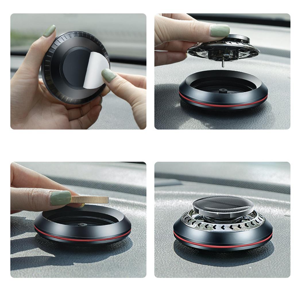 Auto-Lufterfrischer, rotierender Solar-Aromatherapie-Diffusor mit ätherischen Ölen, Duft, Autodekoration, Innenzubehör