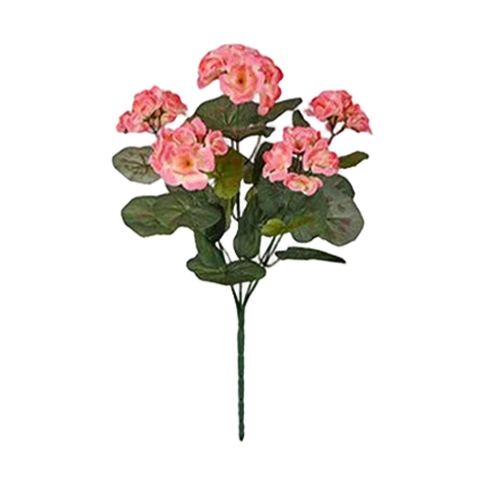 

Artificial Geranium Bush Set of 2 Faux Silk Flower Stems for Indoor Outdoor Garden Patio Home Decor Vase Arrangement One Size помаранчевий