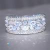 CAOSHI Luxury Full Bling Iced Out Finger Ring Lady Wedding Band Jewelry with Shiny Zirconia Gorgeous Accessories for Engagement