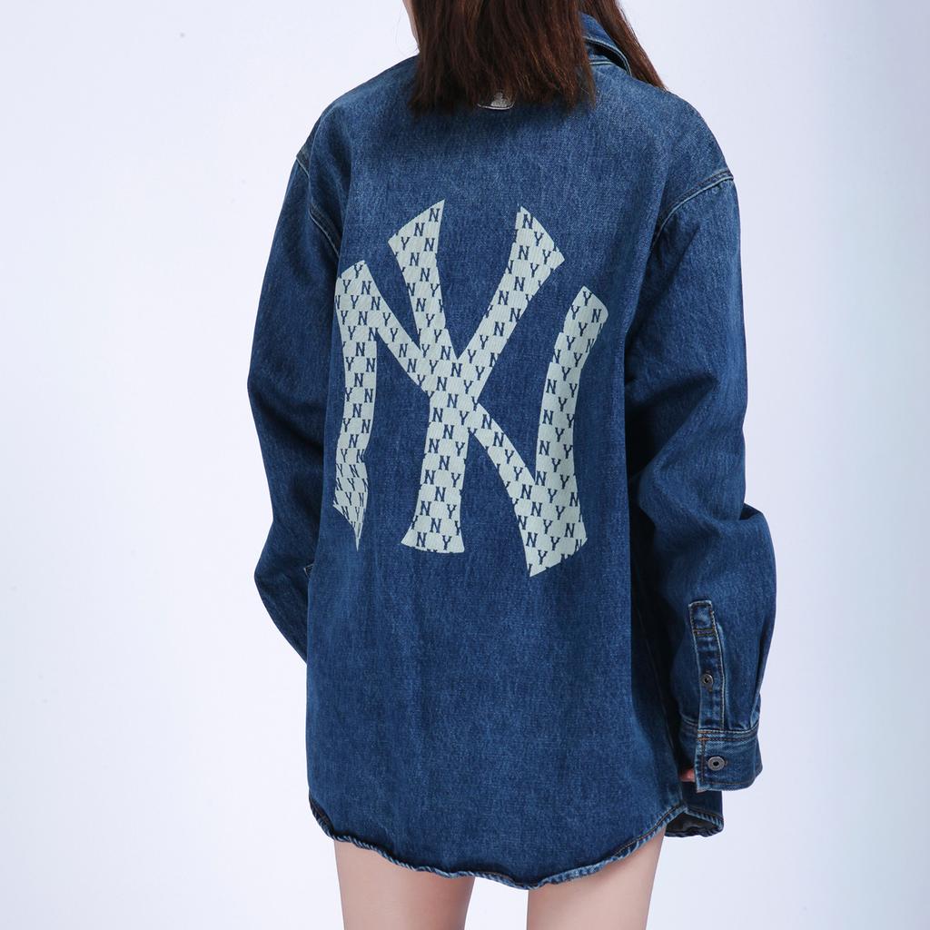 New MLB Old Flower Shirts Unisex Blue 3AWSN1014-50BLS