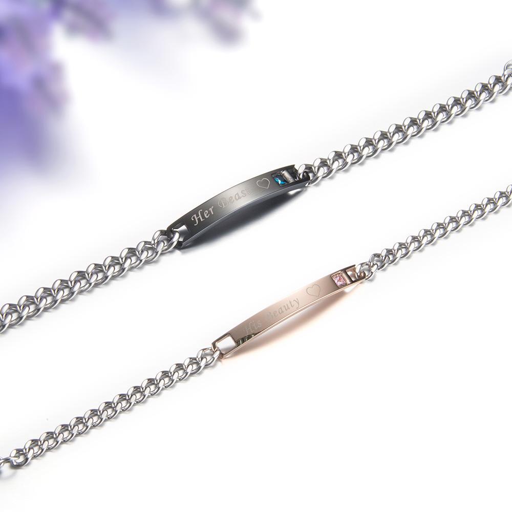 European and American Titanium Steel Hand Jewelry Lovers Gift Diamond Inlaid Jewelry and Headwear