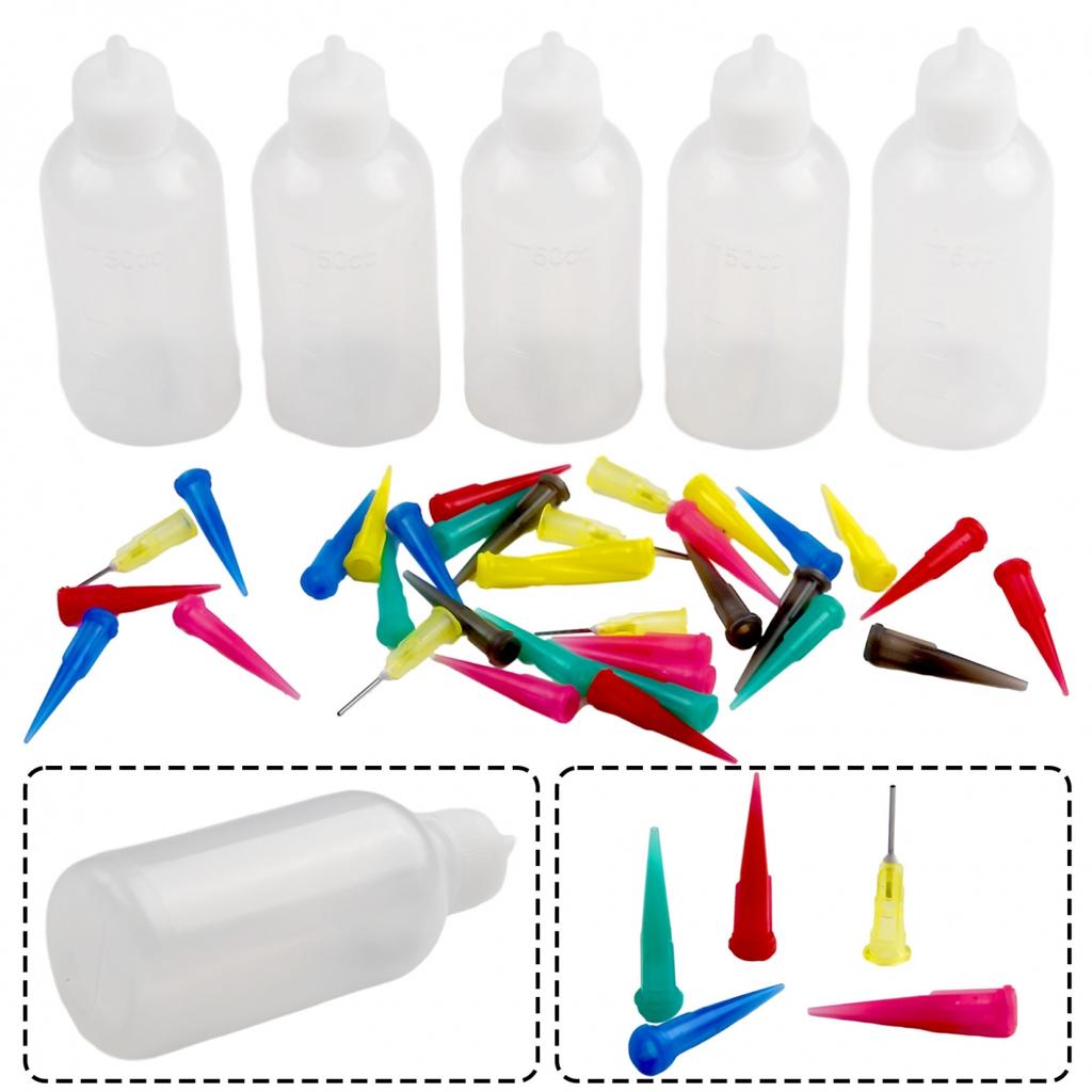 5pcs Small Squeeze Bottles Condiment Dispenser Ketchup Mustard Sauce-Vinegar