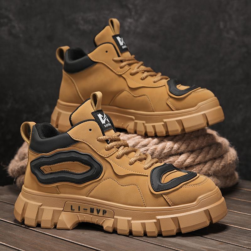 New Fashion Autumn And Winter Men's High Top Martin Boots Students Male Boys Trending Soft Sole Work Shoes Labor Protection Martin Sneakers