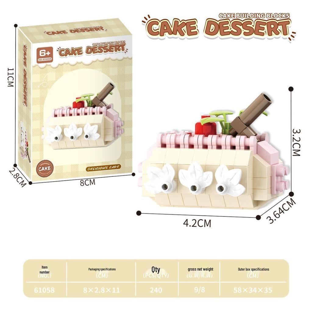 Xiaohongshu-Style Birthday Cake Building Blocks: Educational Toy for Boys and Girls