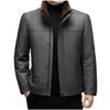 Winter men's leather jacket business casual detachable fur collar removable mink hair plus sleeve liner wear two leather jackets