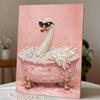 DIY Framed Pearl Painting Kit with Elegant Swan in Bathtub 5D Sparkling Bead Art Canvas Ready to Display Home Decor Modern Gift Idea