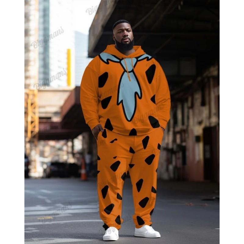 Mens 3D Digital Print Hooded Sweatshirt Jogger Pants Set Sporty Casual Outfit Travel
