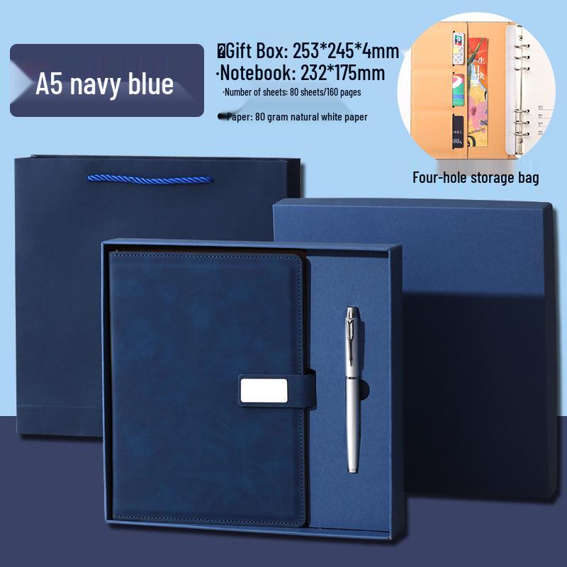 Custom A5 Loose-Leaf Business Office Notebook & Diary Set with Logo