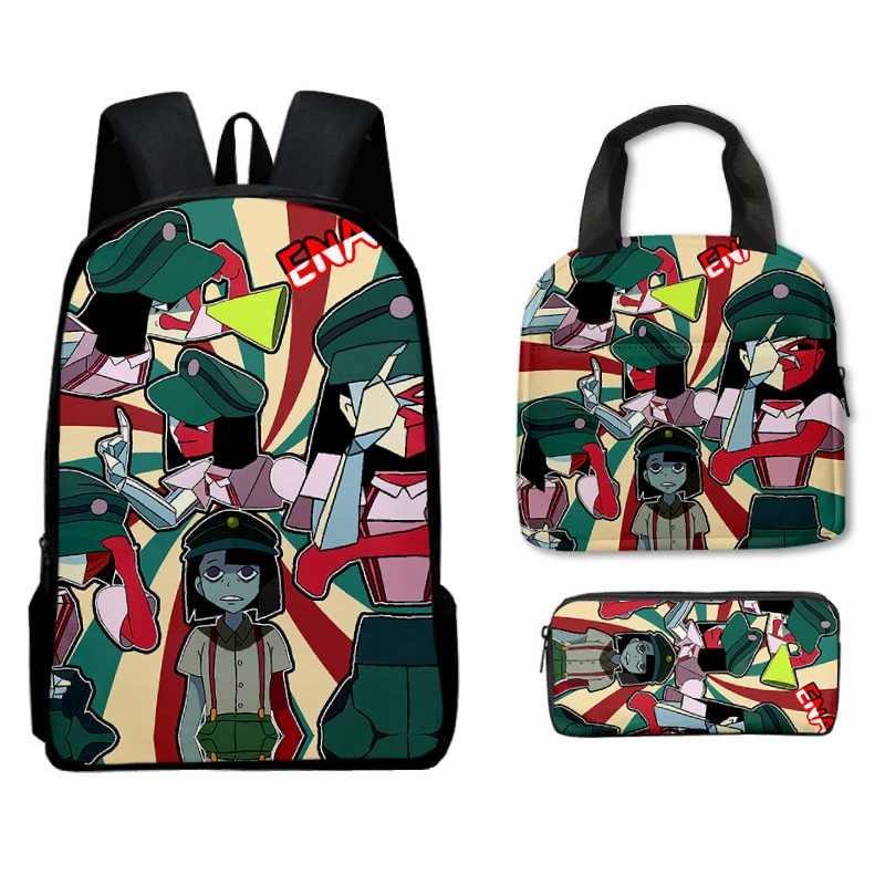 Dream Ena Bbq Pattern Childrens Backpack Lunch Bag Pen Case Set Schoolbag Gift