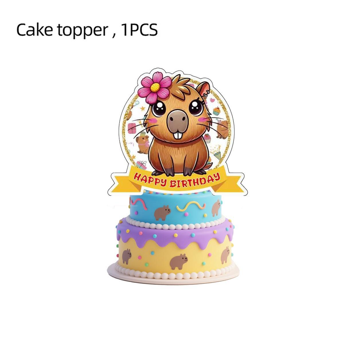 

Kapibara Creative Theme Birthday Cute Party Decorations Disposable Paper Plates Paper Cups Paper Tissue Gas