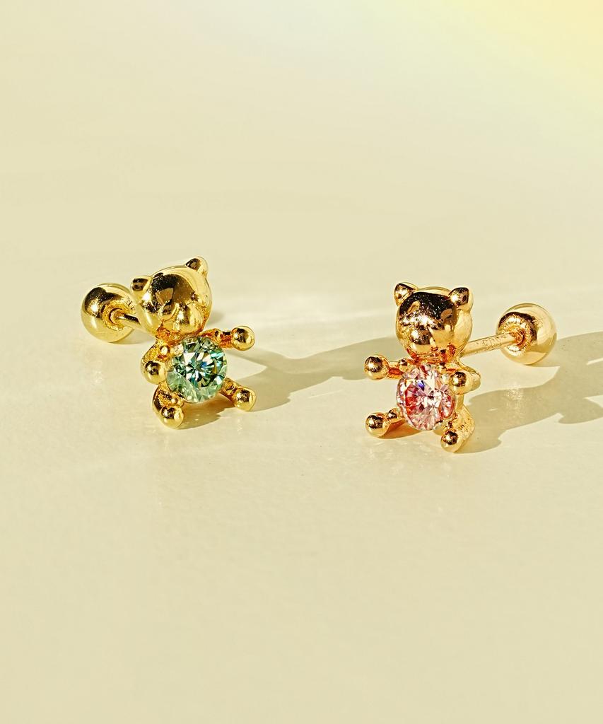 Minimalpiercing 14K Moissanite Diamond Cute Bare Piercing Earrings