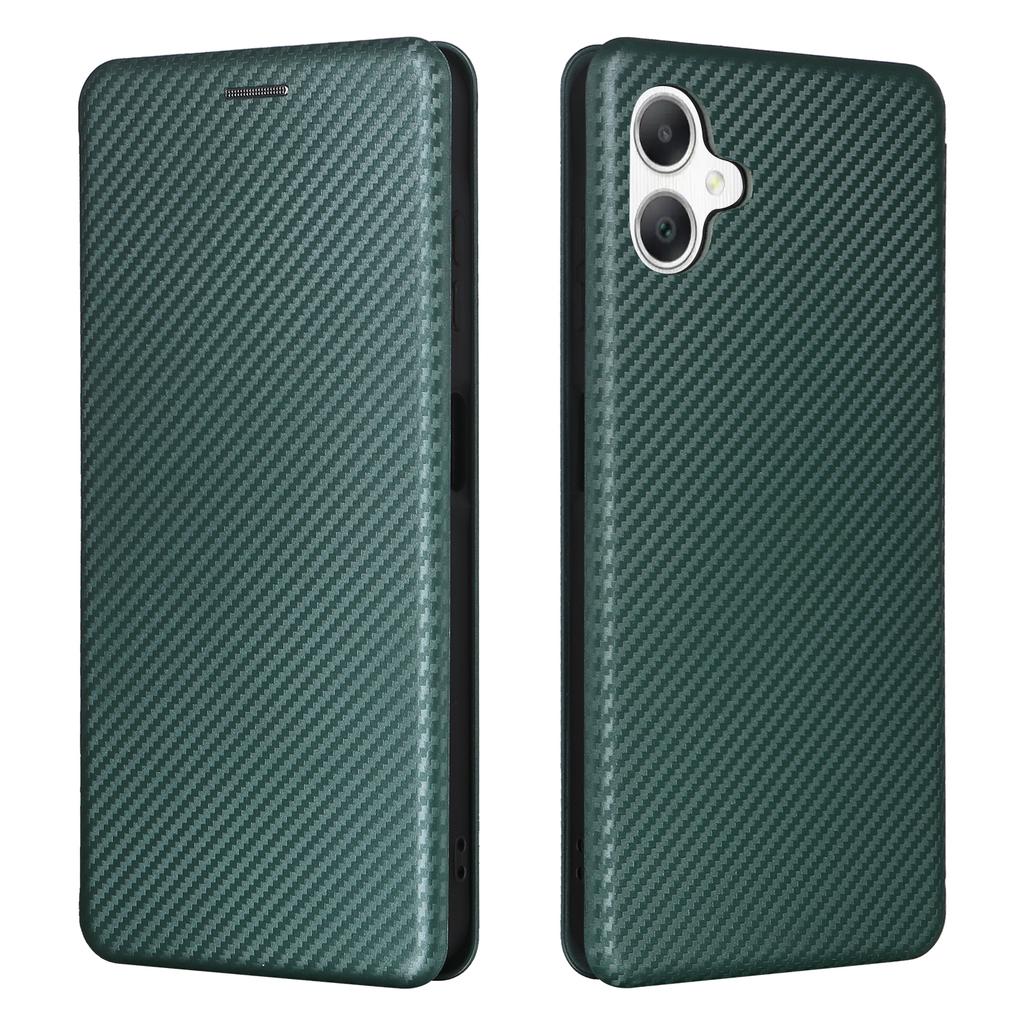 For Samsung Galaxy A06 4G Case Carbon Fiber Texture Drop-Proof PU Leather Phone Cover