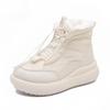 Women's high fashion lightweight soft sole winter warm fur one snow boots padded lining non-slip casual sports Martin cotton boots