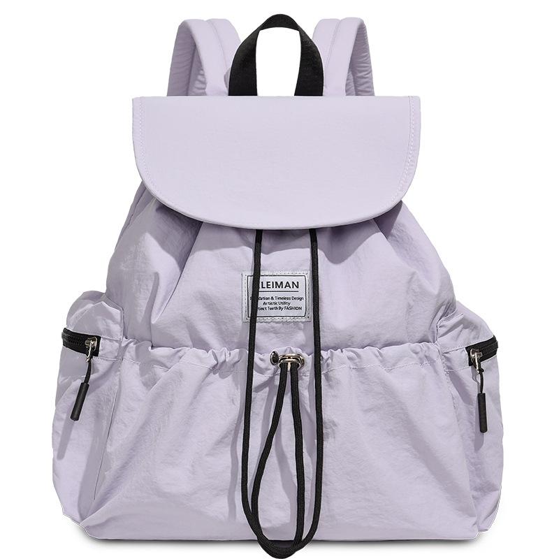 Schoolbag Japan and South Korea New Casual Backpack Large Capacity Backpack Commuter Drawstring Flip School Bag Lightweight Travel Backpack