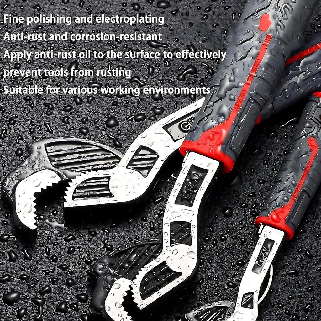 Self-Adjusting Wrench, Adjustable Wrench Set - Locking, quick-adjusting, powerful grip for 7-35mm Nuts