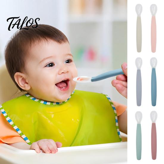 Baby Shower Gift for Infants Silicone Feeding Spoon, Soft Non Slip Training Utensil, Easy BPA Free Utensils Cleaning Complementary Spoon And Toddlers