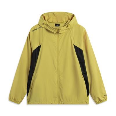 Li Ning CF Дышащая Водоотталкивающая Защита от УФ-лучей Ветровка Мужская Верхняя одежда Смешанный Желтый AFDV371-6