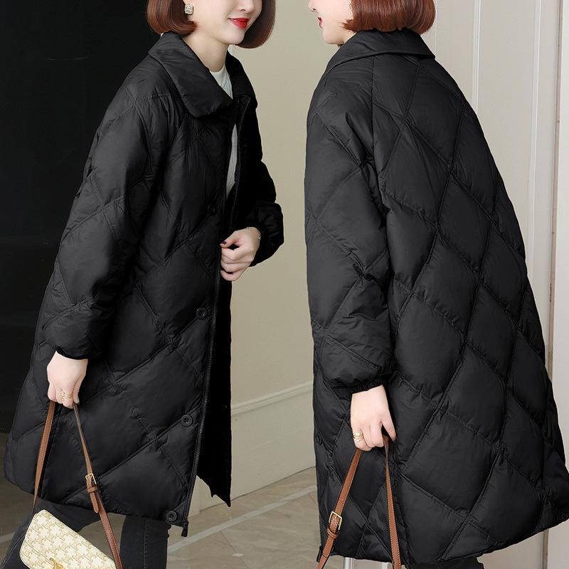 Women's 2024 Lightweight White Duck Down Puffer Jacket - Petite, Warm, Fashionable Winter Outerwear for Moms