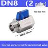 304 Stainless Steel Sanitary Mini Ball Valve, Internal/External Thread, High Pressure, 1/8"-3/4" Sizes, Open Pagoda Design