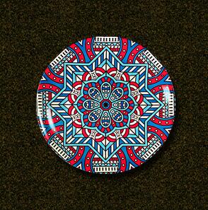 Ceramic Bohemian Style Decorative Plate Living Room Desk Sitting Plate Home Hotel Background Wall Hanging Art Plate