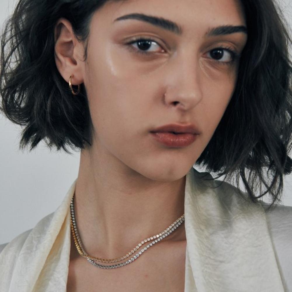 Verte 925 Silver   Ronde Dew Necklace  Gold  un.Silver.210