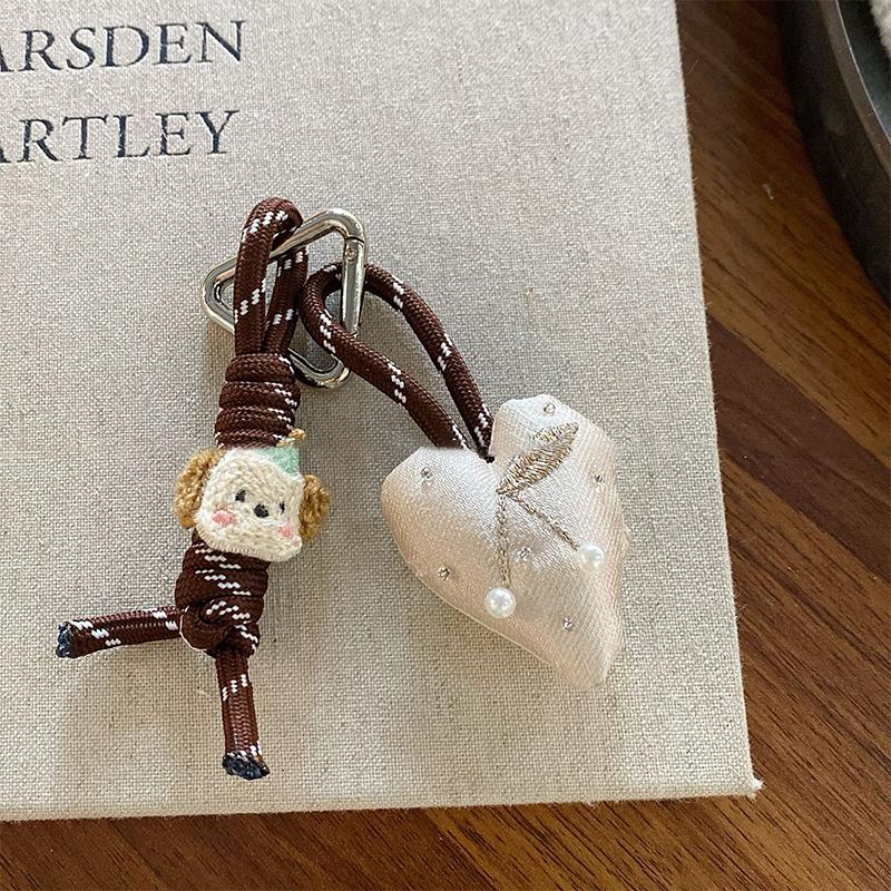 Plyšová hračka medvěd klíčenka kreslený králík/pes měkká vycpaná panenka přívěsek kroužek na klíče od auta dekorace na batoh dárek pro dítě