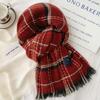 Red Plaid Christmas Scarf Women's Winter Thickened Warm Fashion Winter Versatile Korean Atmosphere Scarf