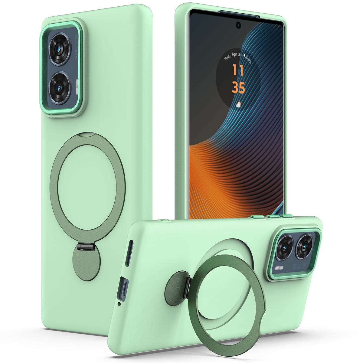 

For Motorola S50 Neo 5G/Moto G85 5G Magnetic Case Rotating Ring Kickstand TPU + PC Back Cover
