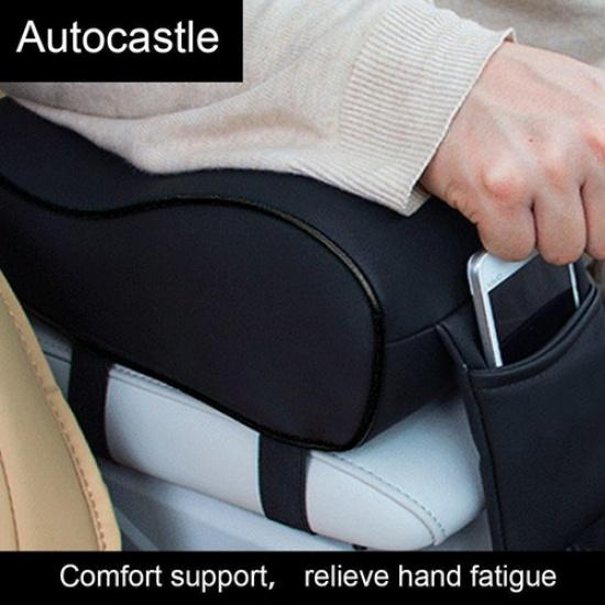 Car Center Console Arm Rest Cover Seat Box Pad PU Leather Armrest Mat Protector