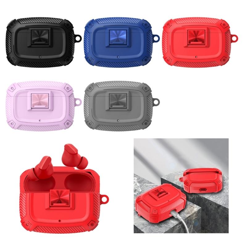 Durability TPU Carbon Fiber Cover for Studio Buds/+ Earbuds AntiShock Shell with Easy Access Charging Port Shell