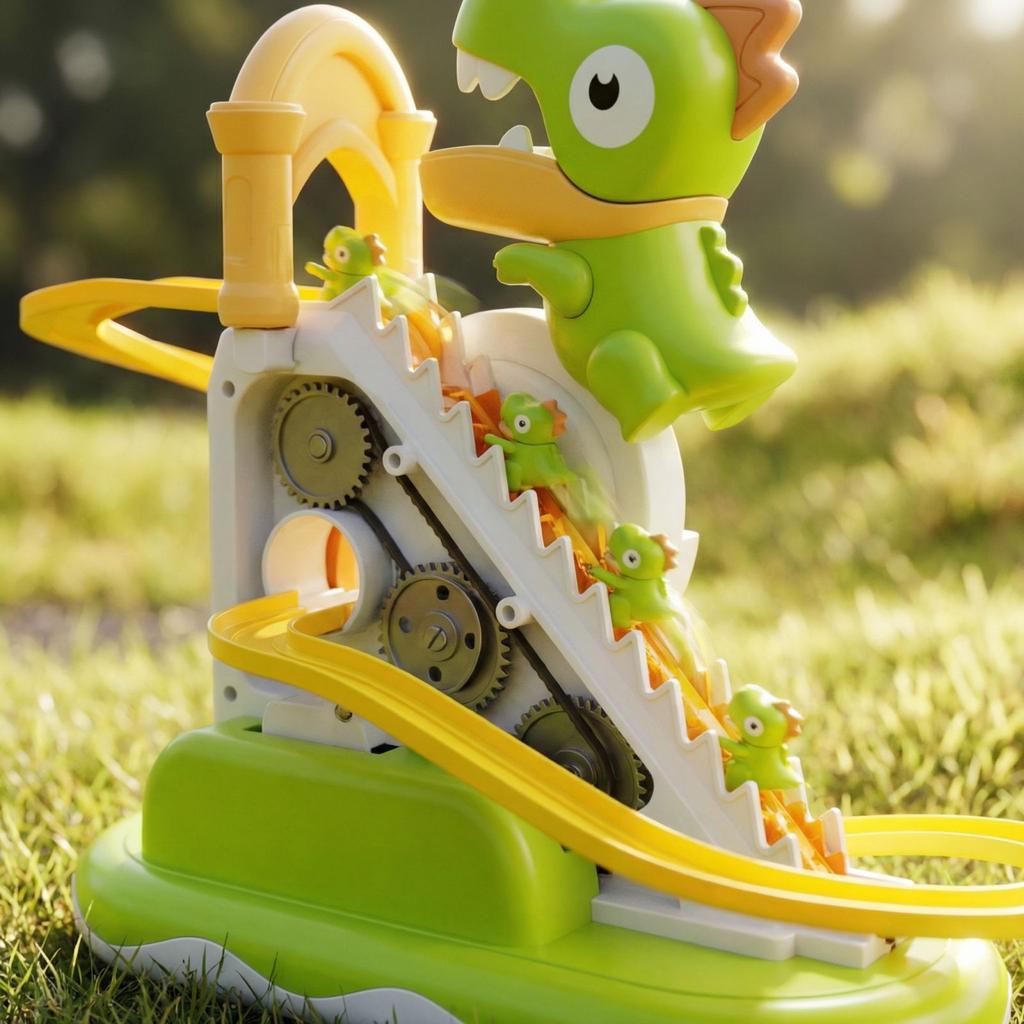 Children's Dinosaur Climbing Stairs, Children's Puzzle Electric Track, Female And Boy Toys, Sliding Slide, Playing Home