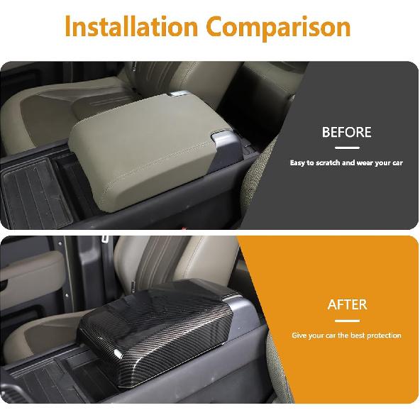 Car Armrest Cover Compatible with Land Rover Defender 90 110 130 2020-2026 | ABS Center Console Armrest Lid,Protector Cover,Anti-Scratch,Decorative