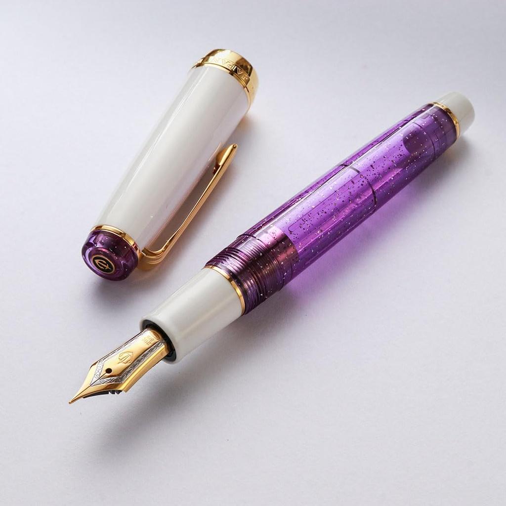 WANCHER SAILOR Original Professional Gear PURPLE RAIN Fountain 21k Gold Pen, (Medium Nib)