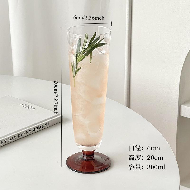 

Vintage Aesthetic Glass Tumbler Unique Design for Home Bar Juice Champagne Cocktail Drinkware Gift 300ml