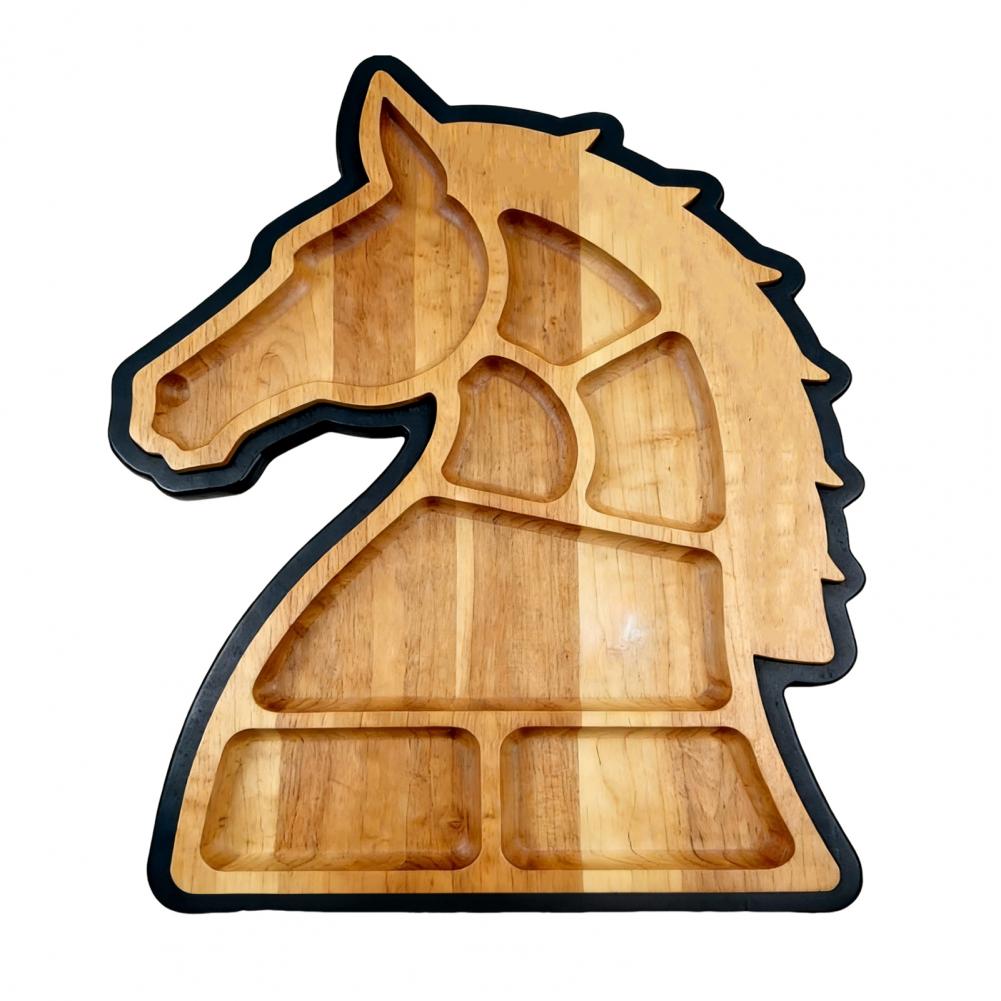 

Horse Head Platter Wooden Horse Shaped Food Platter with Multiple Compartments Rustic Farmhouse Charcuterie Board Solid Wood
