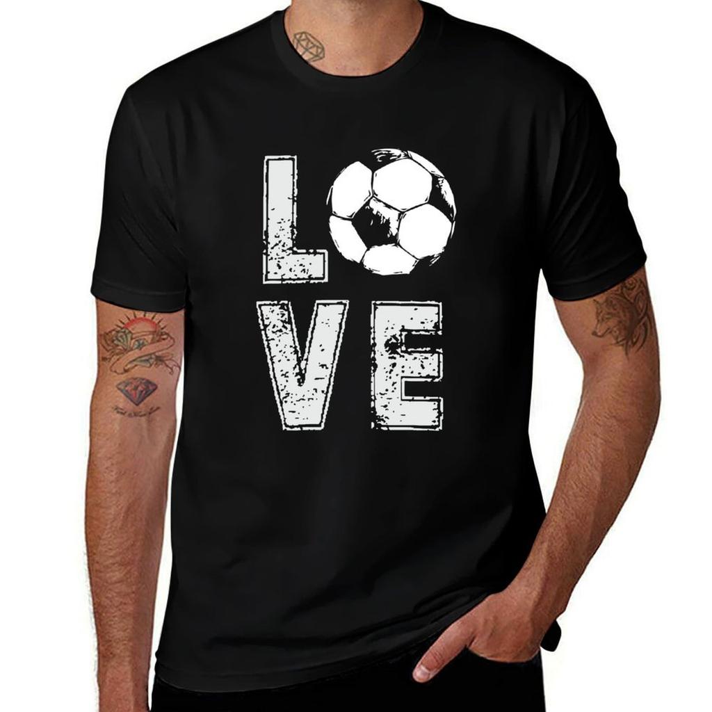 Girls Unisex Love Soccer Football Tshirt Lightweight Hiking Tshirt